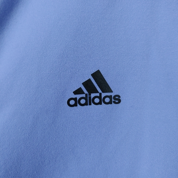 Adidas Reversible Jacket Climalite Size Large Cornflower Blue Black - Picture 12 of 16